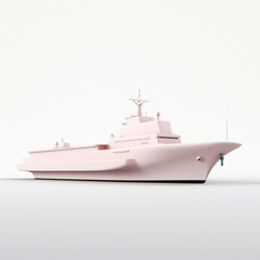 Obraz premium Cute Aircraft Carrier isolated background pastel