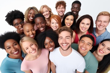 Diverse group of people smiling happy face