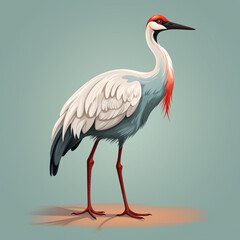 Obraz premium Cute Crane isolated background