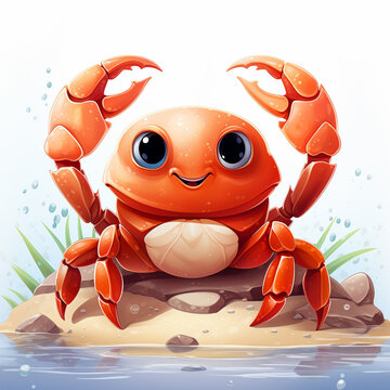 Cute Crab isolated background