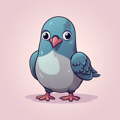 Cute Pigeon isolated background