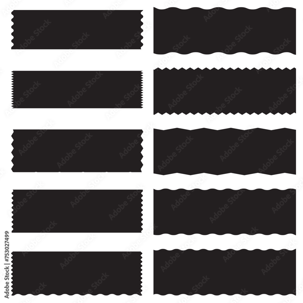 Poster rectangle shape frame with zigzag edge. rectangular jagged curved box element. geometric zig zag wav