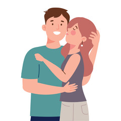 Obraz premium couple kissing with passion