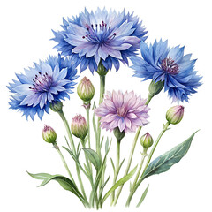 wildflowers on a transparent background