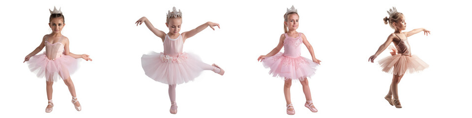 Naklejka premium Child Ballerina Posing on Transparent Background