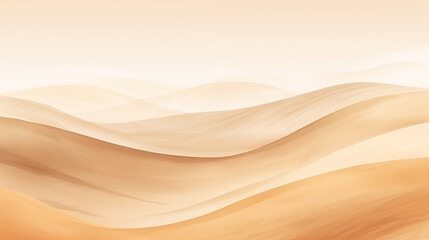 Warm watercolor landscape of abstract dunes in a minimalist neutral setting