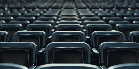 A row of empty seats in a stadium