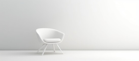 Minimalist white chair on white background