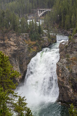 Upper Falls of Grand Canyon of the Yellowstone in Yellowstone National Park during autumn in Wyoming, USA