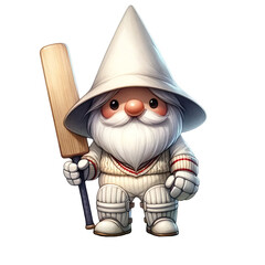 Fantasy Gnomes Playing Cricket Illustrations
