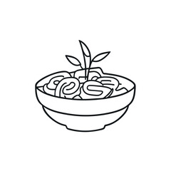 salad, vector illustration line art
