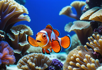 Fototapeta na wymiar Nemo fish under the sea