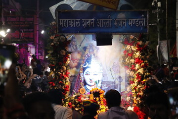 Procession of lord shiva in ujjain city