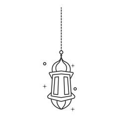 Islamic lantern line art ornament for ramadan decoration