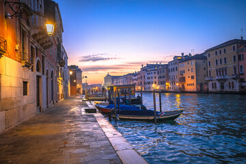 Scenic Canal Grande in Venice colorful evening view