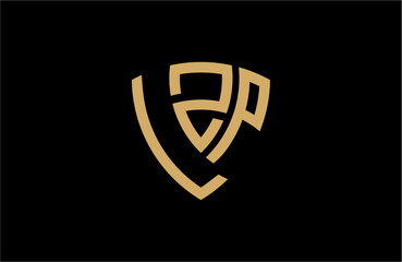 LZP creative letter shield logo design vector icon illustration