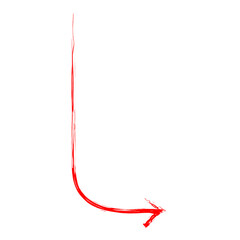 Red Hand Drawn Arrow