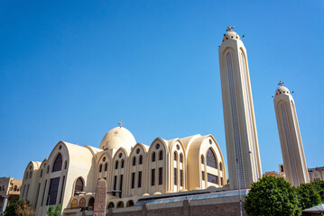 View of the coptic cathedral in Aswan, Egypt
