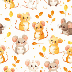 Naklejka premium seamless pattern with mouse