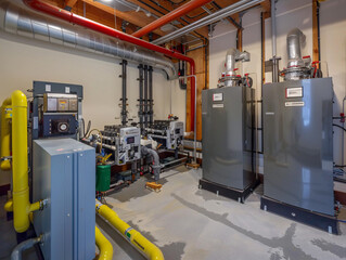 Geothermal heating and cooling system installation in a community center for sustainable climate control