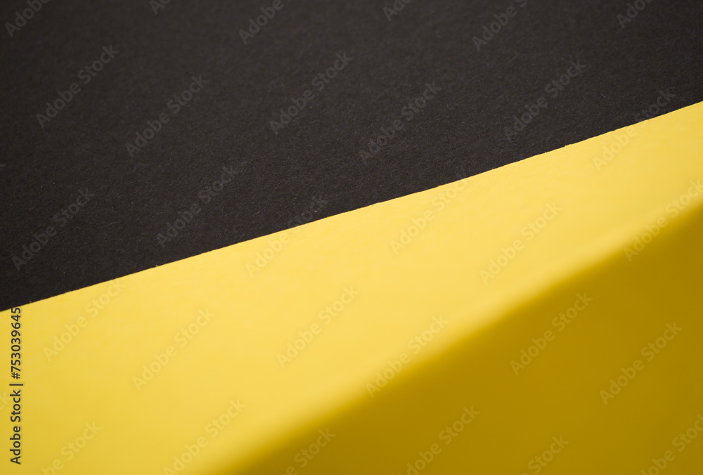 Wall mural abstract divided yellow and black background - Wall murals