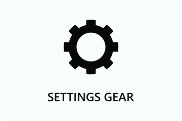 Settings gear icon or logo sign symbol vector illustration