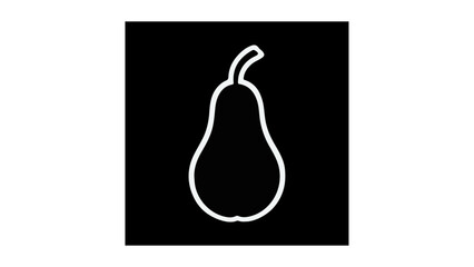 shape of a pear on a black background