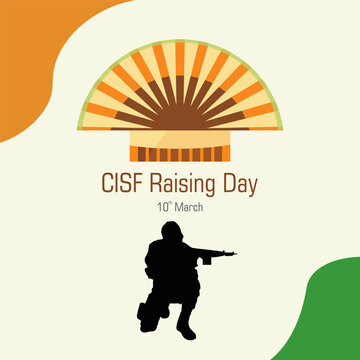 CISF Raising Day, March 10 India vector, illustration. Central Industrial Security Force Day.