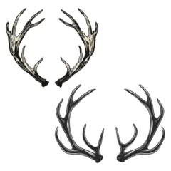 Plexiglas foto achterwand Vector deer Horns, Antlers. Deer Horn Silhouettes. Hand Drawn Deers Horn, Antler Set. Animal Antler Collection. Design Elements of Deer.  © Muhammad