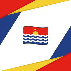 Kiribati Flag Abstract Background Design Template. Kiribati Independence Day Banner Social Media Post. Kiribati