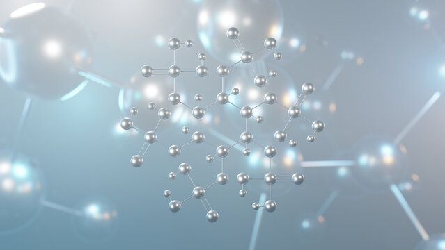 phytic acid molecular structure, 3d model molecule, e391, structural chemical formula view from a microscope
