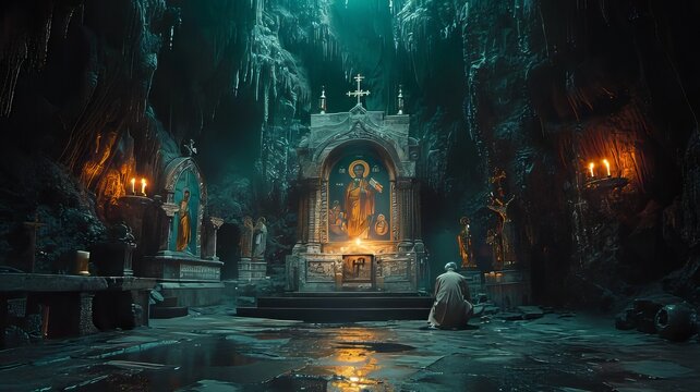 burning candles in the church