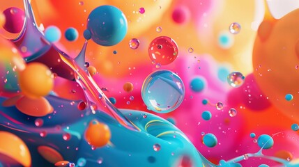 Colorful paint bubble. Abstract art background