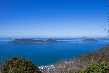 Fototapeta na wymiar 屋島展望台から見た瀬戸内の風景