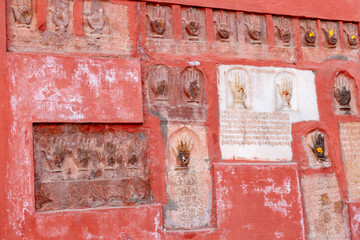 Sati Hand Prints at the entrance of the Junagarh fort in Bikaner