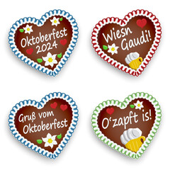 four gingerbread hearts Oktoberfest 2024 - 753044045