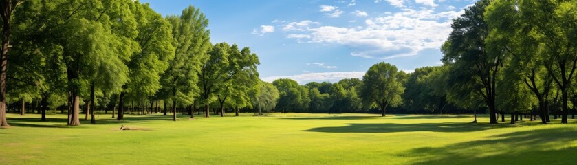 Fototapeta premium Urban forest management city parks bright afternoon