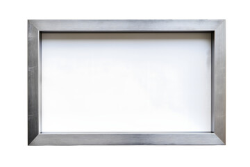 Modern Silver Picture Frame - Isolated on White Transparent Background