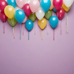 Background of balloons With pastel colors, it is suitable for birthday celebrations 