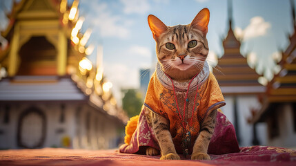 the cat swearing Thai dress (2)