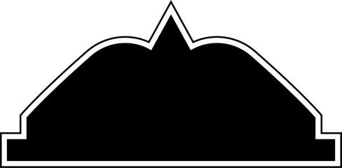 Islamic Dome Design Glyph with outline Black filled silhouettes Design pictogram symbol visual illustration
