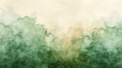 Fototapeta na wymiar Dreamy watercolor landscape in earth tones with delicate textures