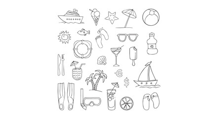 set of hand drawn icons