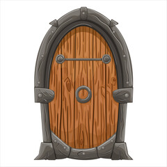 An old fairy-tale door with forged elements.
