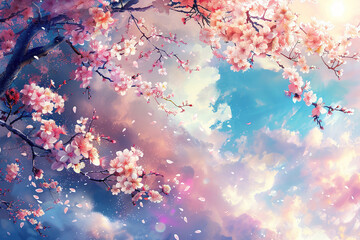 Dreamscape Serenity: Sakura-Themed Digital Art for Modern Inspiration