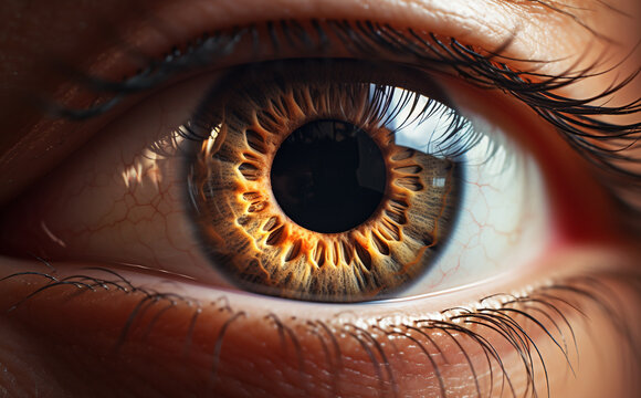 Close-up image of contact lens with attractive design and various colors.