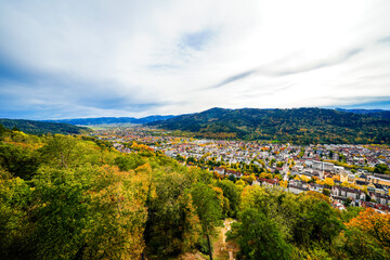 View of Freiburg im Breisgau and the surrounding landscape.
