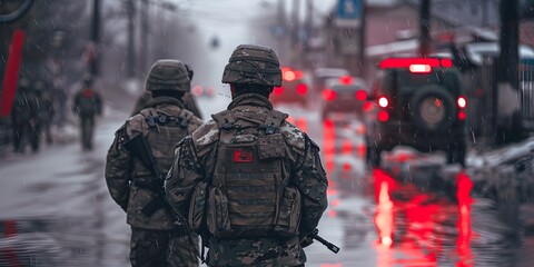 Soldiers Walking in the Rain, To convey a sense of resilience and determination in the face of adversity