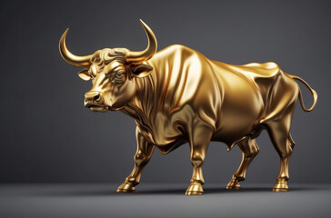 golden bull on white background