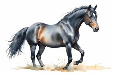 Obraz na płótnie Canvas horse isolated on white background watercolor